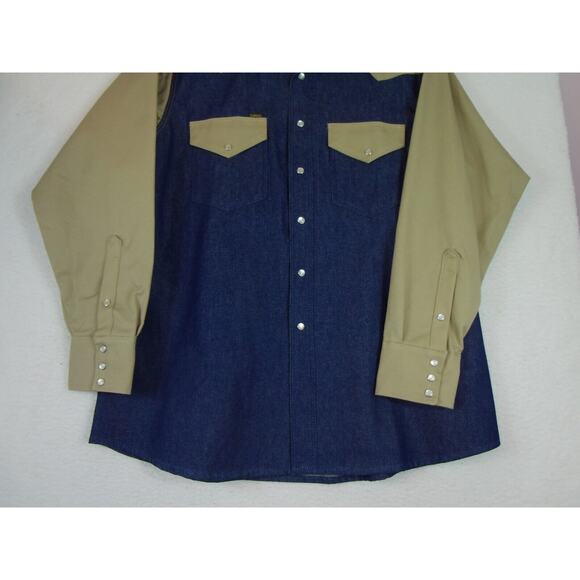 LAPCO Shirt Shacket Men's Large Vintage 90s Pearl Snap Duck Canvas USA Sz‎ 17.5 - Picture 8 of 9